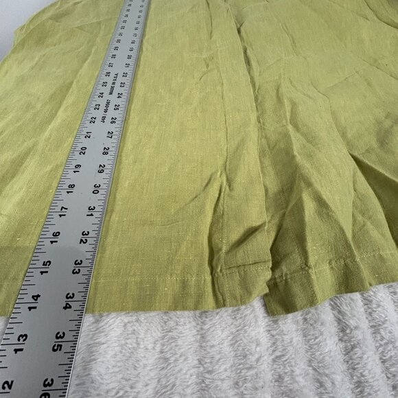 Harper Greer Womens Lime Green Linen Button-Down Long Sleeve Tunic Shirt Top XL - Picture 7 of 7